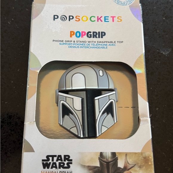 PopSocket PopGrip - Silver Mandalorian Design New - Picture 2 of 3